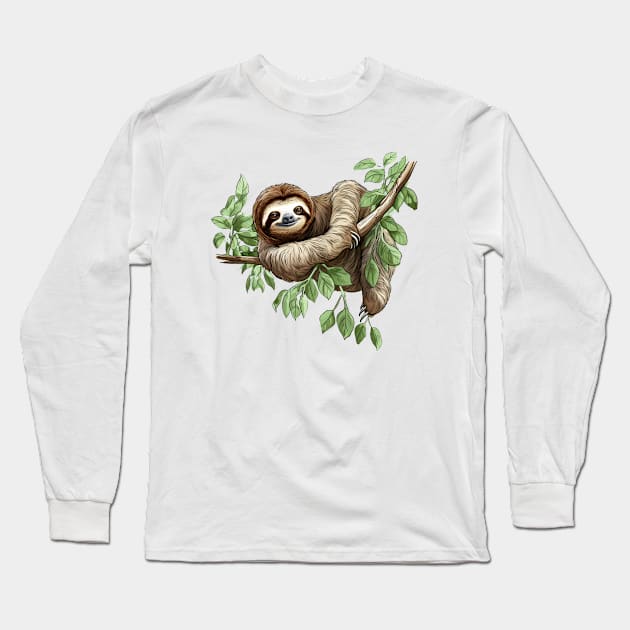 Little Sloth Long Sleeve T-Shirt by zooleisurelife